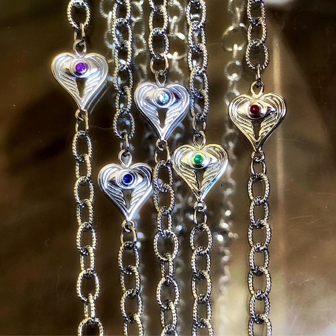 Goddaughters AngelEyes Heart Birthstone Necklace