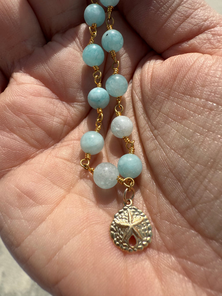 Sanddollar Blue Jade Necklace