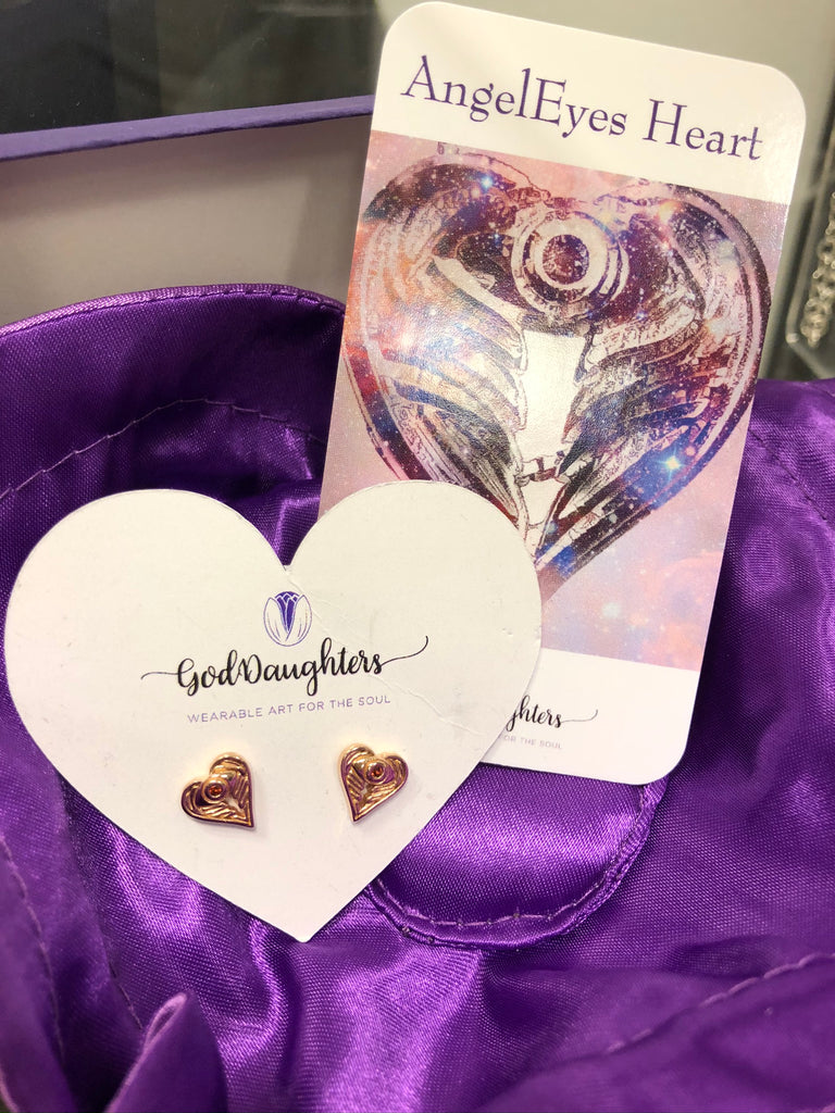 AngelEyes Heart© Post Rose Gold Earrings