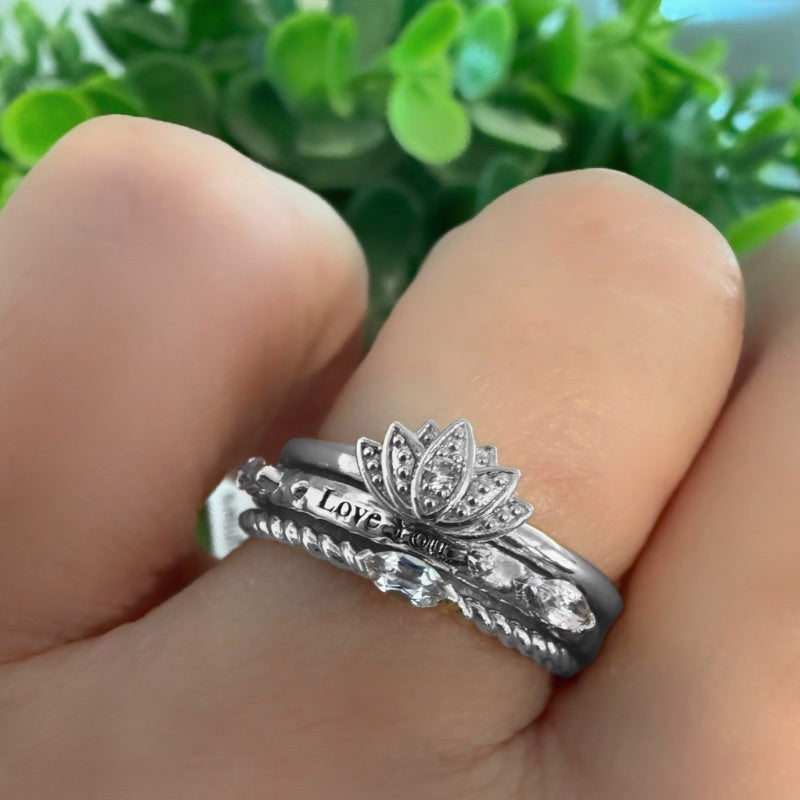 Love You Sterling Silver Stackable Ring