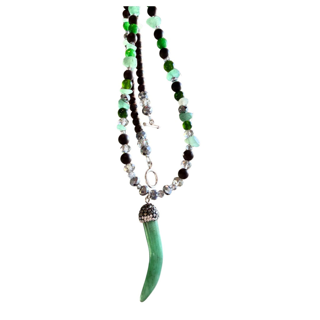 Green Horn Agate Necklace