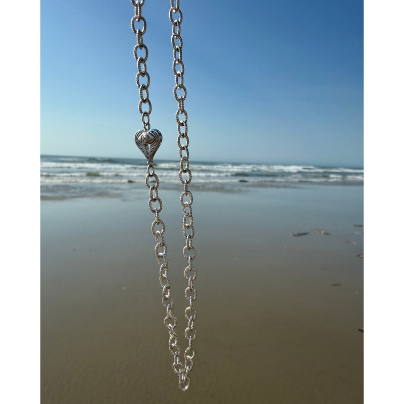 AngelEyes Heart Link Necklace with Diamond by Goddaughters