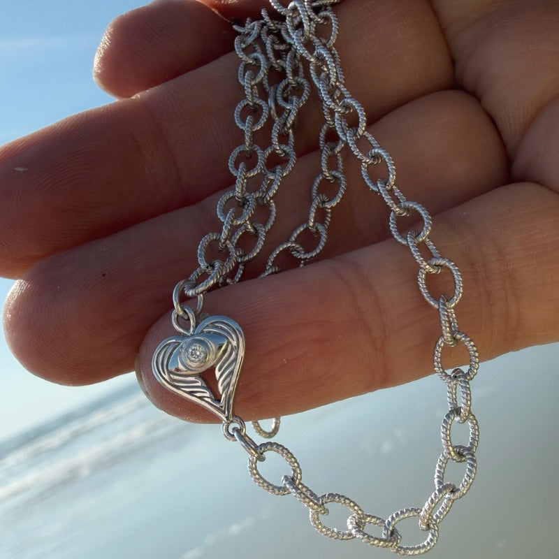 AngelEyes Heart on the Shoulder Link Necklace by Goddaughters