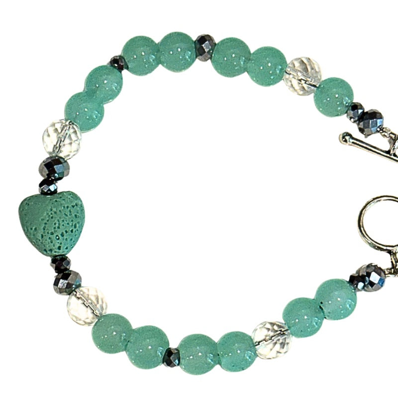 Armor Lava Rock Seafoam Bracelet by Goddaughters