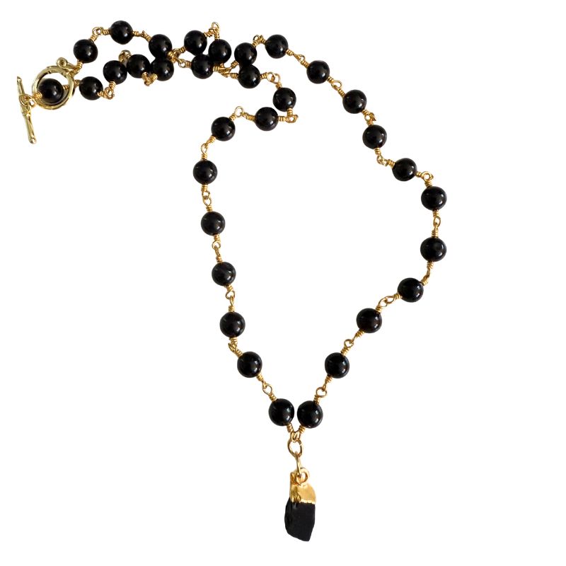 Black Crystal Protection Necklace