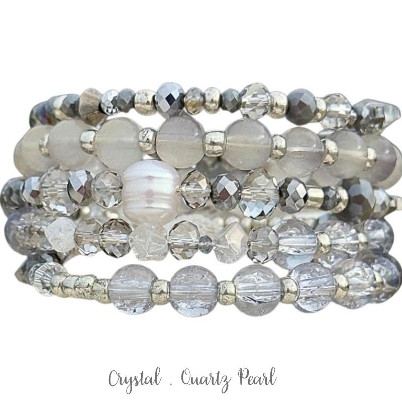 Crystal Pearl for Peace Wrap Bracelet by Goddaughters