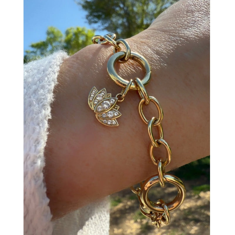 Lotus White Topaz Charm