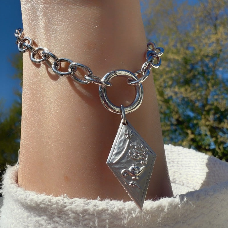 Dream Believe Achieve Genie Lamp Charm Bracelet By Goddaughters