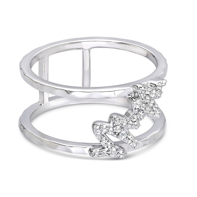 Effort Ring by Goddaughters Sterling silver with white topaz gemstones