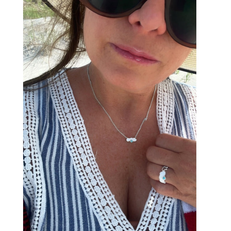 Every cloud has a silver lining the Dream Big Cloud Necklace by Goddaughters