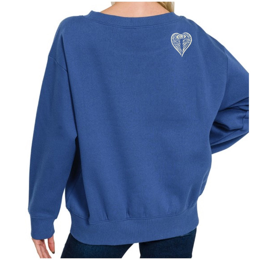 Angel on my Shoulder Fleece Boat Neck Sweatshirt