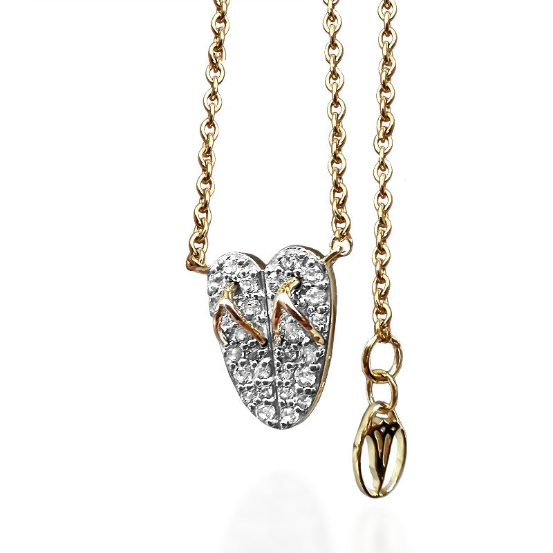 Flip Flop Heart Necklace by Goddaughters Wishbone necklace