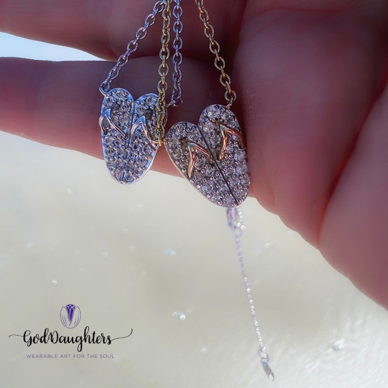 Flip Flop Heart Necklace by Goddaughters for the Summer