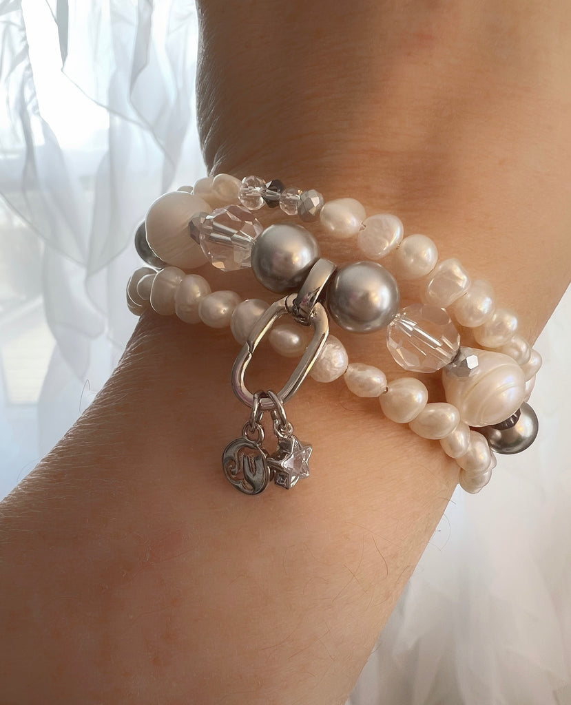 Zodiac Pearl Charm Wrap Bracelet