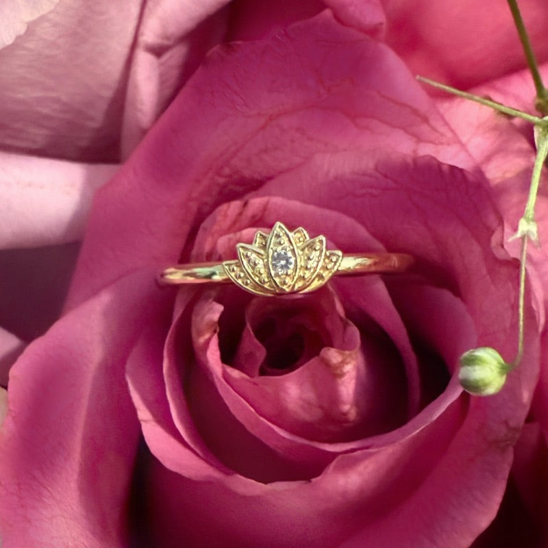 Goddaughters 14k Gold Clad Lotus Ring