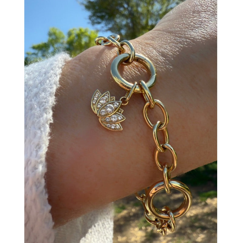 Goddaughters Adjustable Charm Holder Bracelet 14K Gold Clad