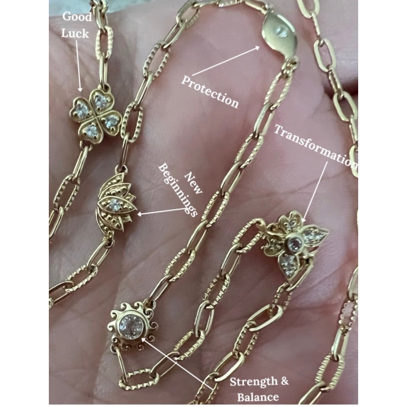 Goddaughters Good Vibes Necklace Empowerment Symbols inspired by nature