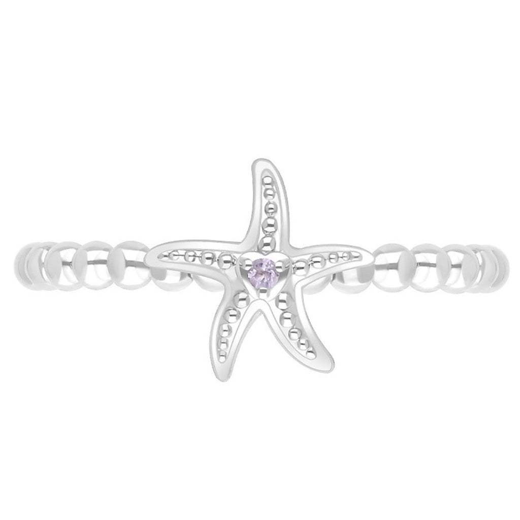 Goddaughters Pink Amethyst Starfish Ring