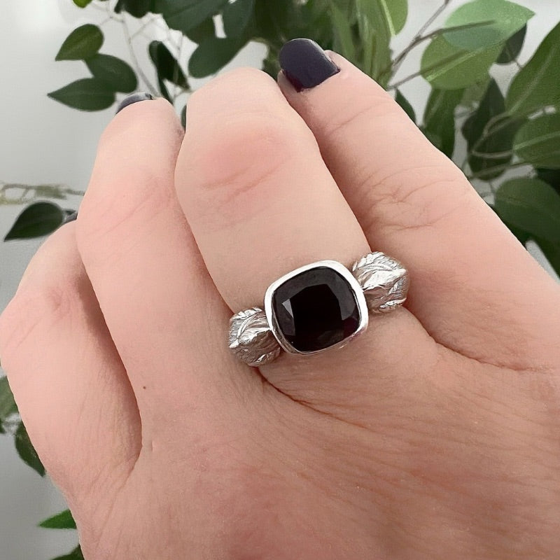 Goddaughters Sterling Silver Garnet Cardinal Ring