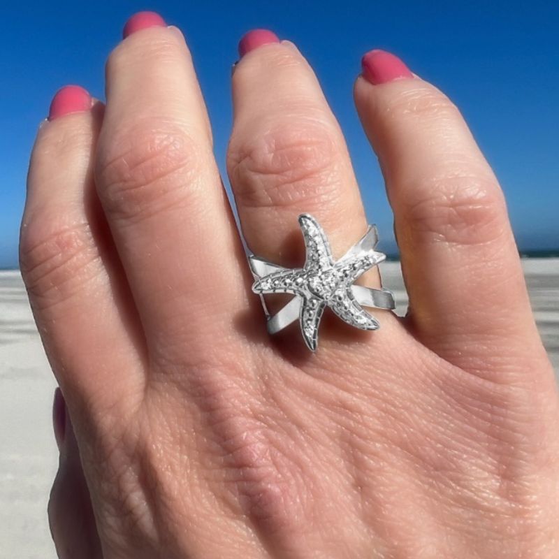 Goddaughters Sterling Silver Starfish Ring a symbol of hope and resilience