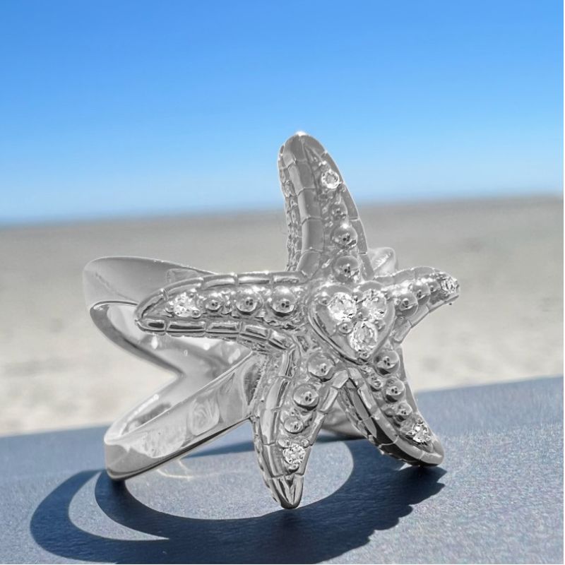 Goddaughters Sterling Silver Starfish Ring wearable Art for the soul Inspirational jewelry