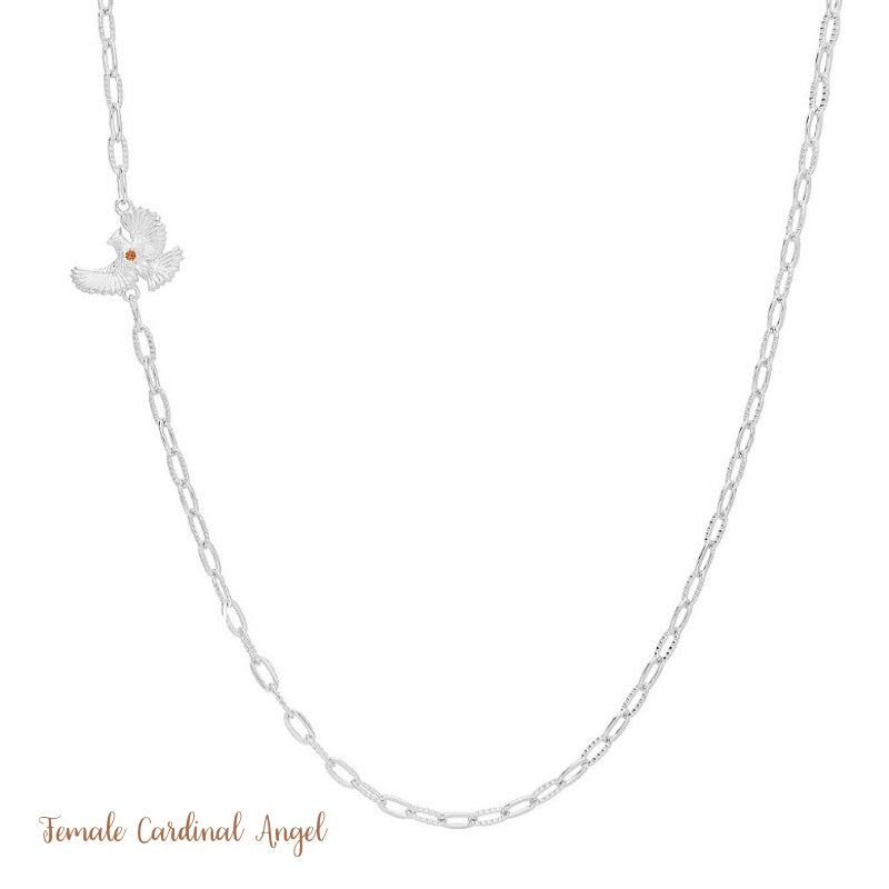Goddaughters Sterling Silver With Citrine Cardinal Angel Necklace