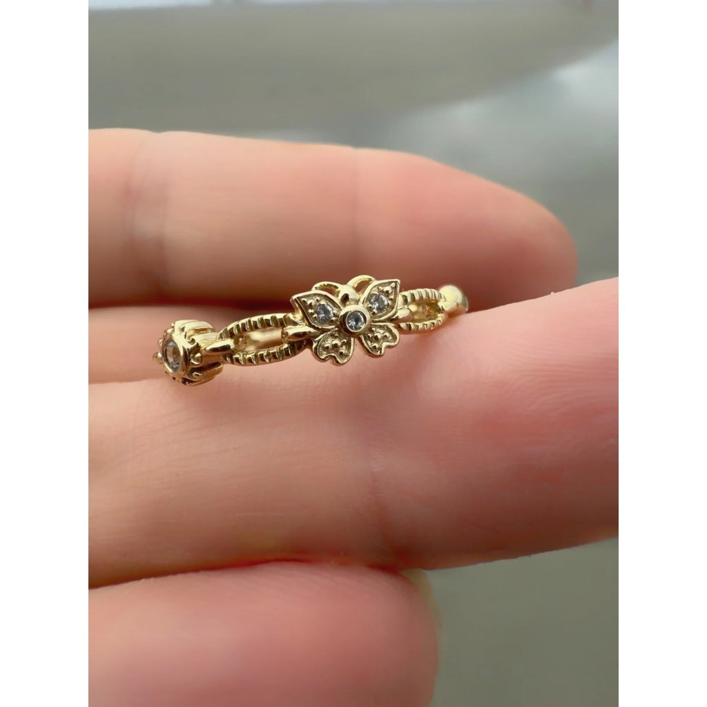 Good Vibes Ring with butterfly for new beginnings