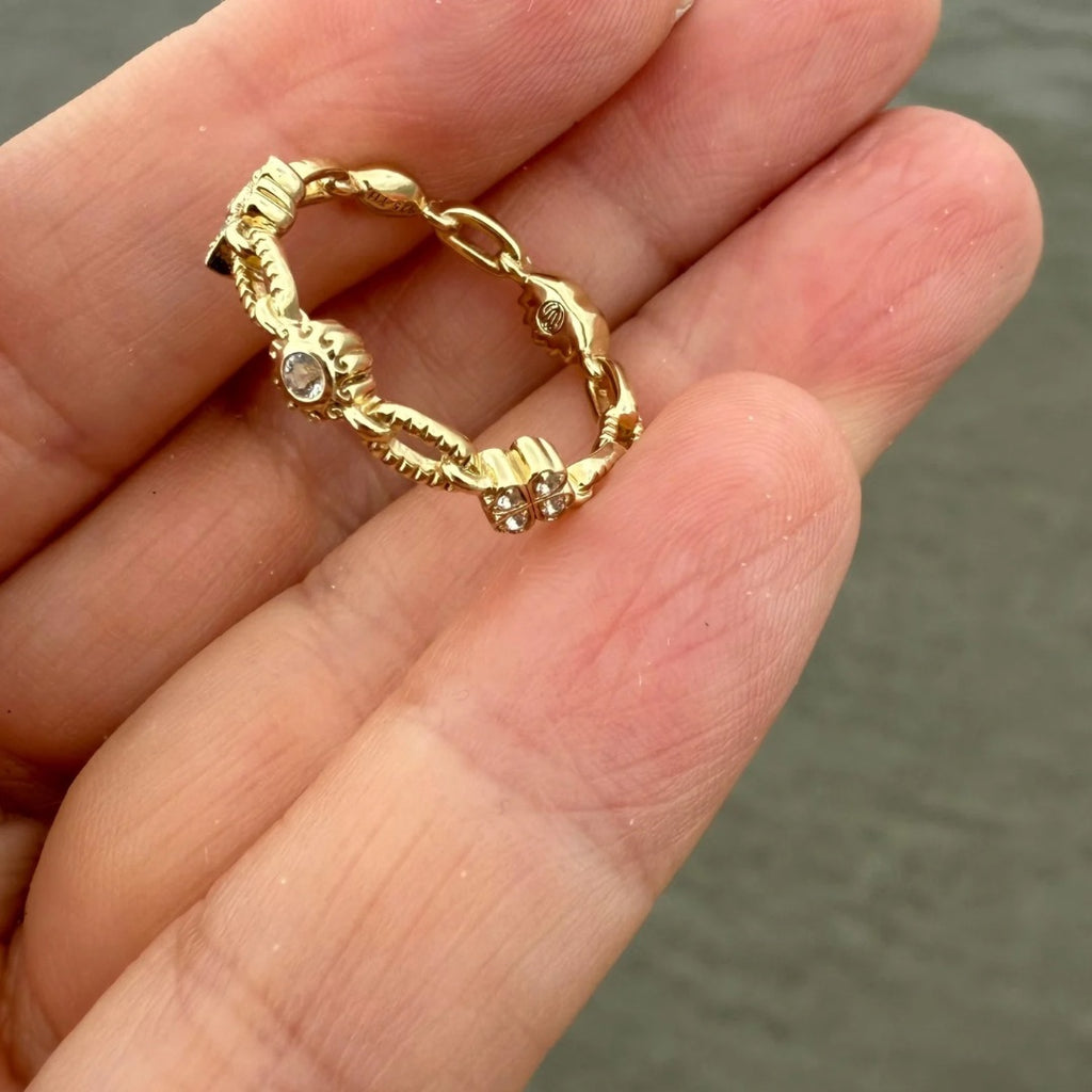Good Vibes Ring with white topaz by Goddaughters