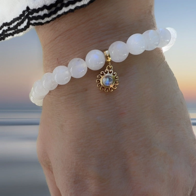Sun Moonstone Stretch Bracelet