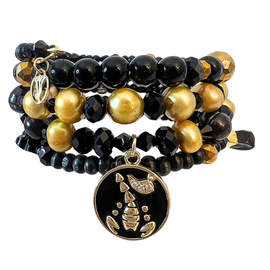 Scorpio Multi Gemstone Wrap Bracelet