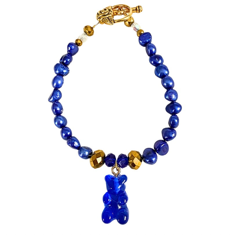 Sweets Blue Bear Freshwater Pearl Bracelet