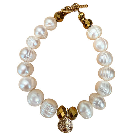 Sanddollar Freshwater Pearl Bracelet