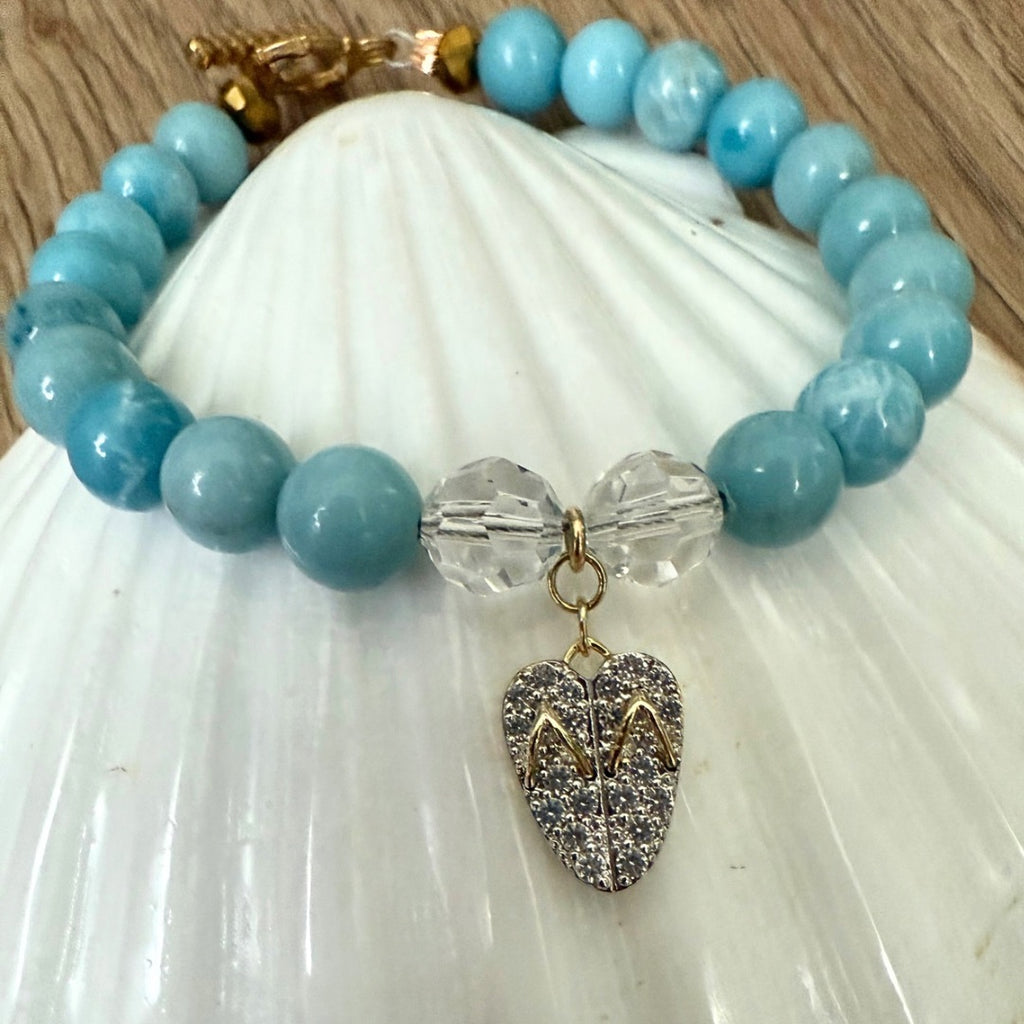 FlipFlop Heart Larimar Bracelet