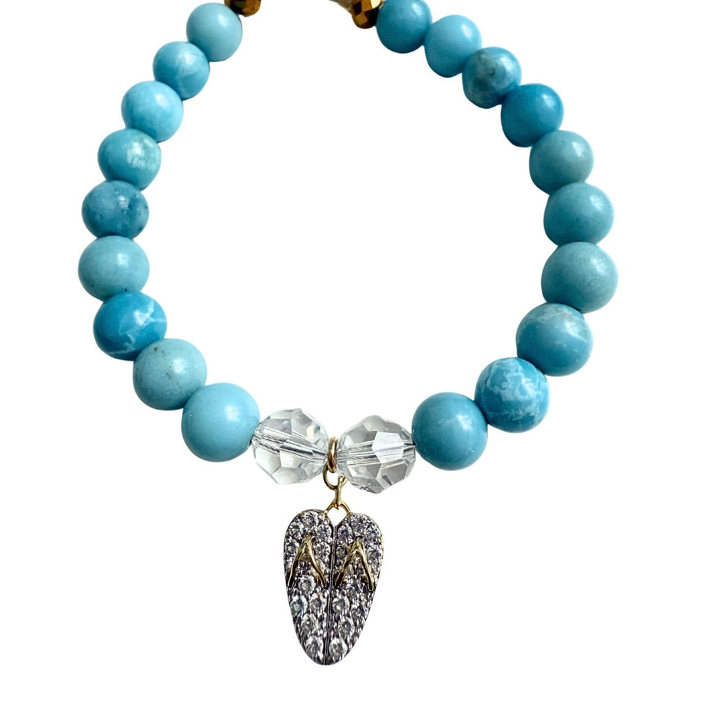 FlipFlop Heart Larimar Bracelet
