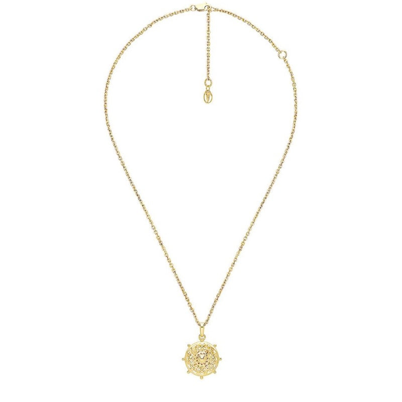Goddess Scroll Dharma Wheel Necklace