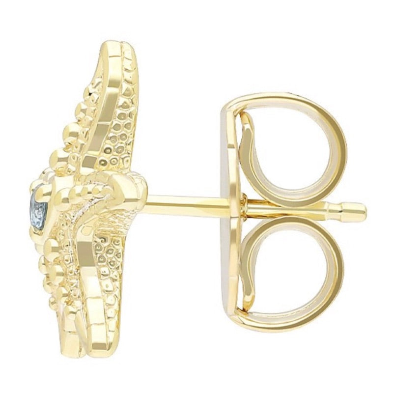 Starfish Stud Blue Topaz Earrings