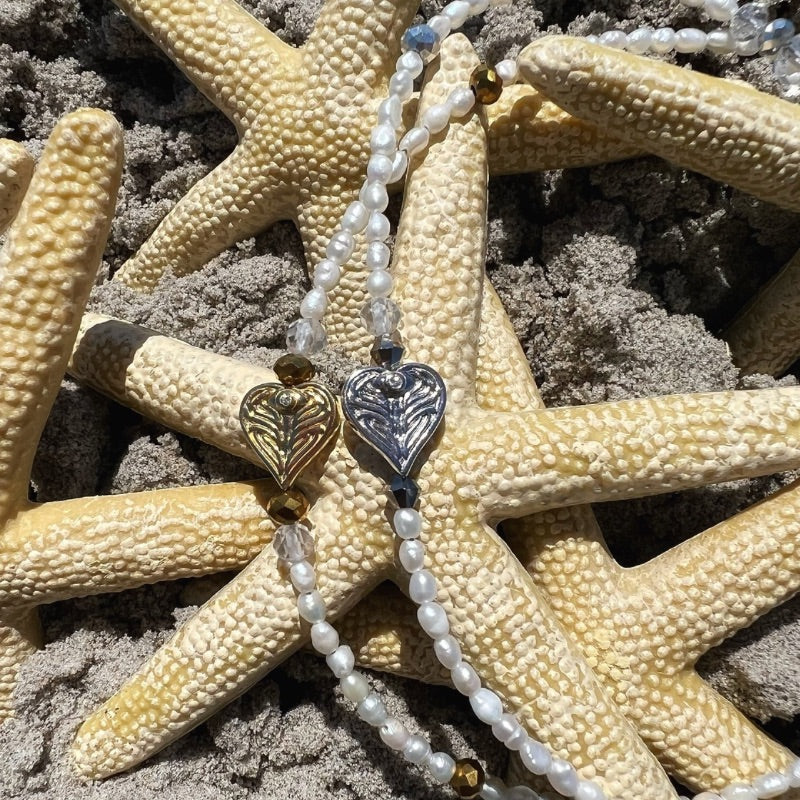 AngelEyes Heart Freshwater Pearl Anklet