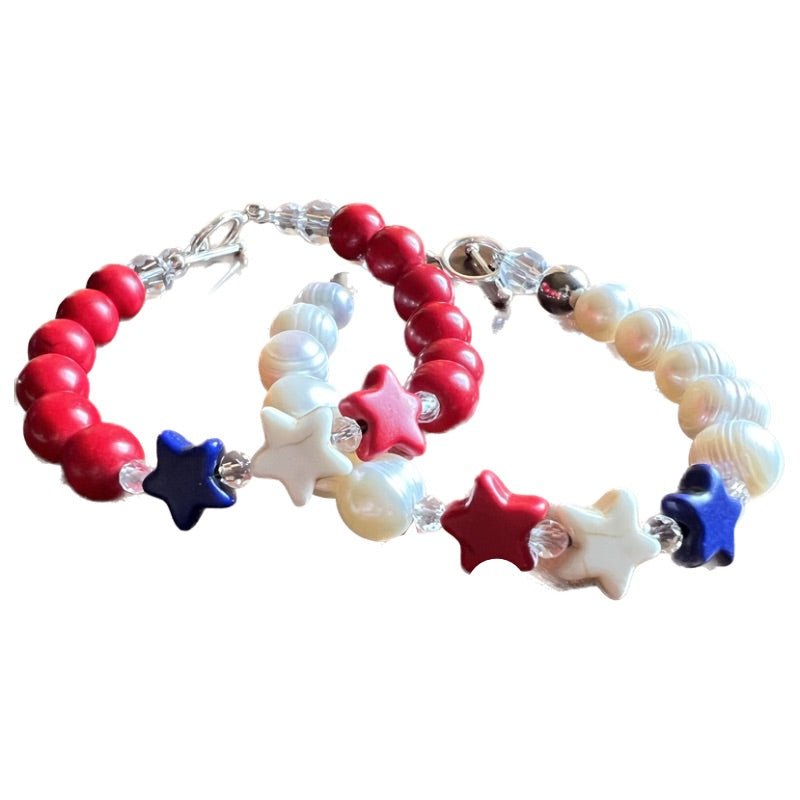 Limited Edition Red White and Blue Star Bracelet