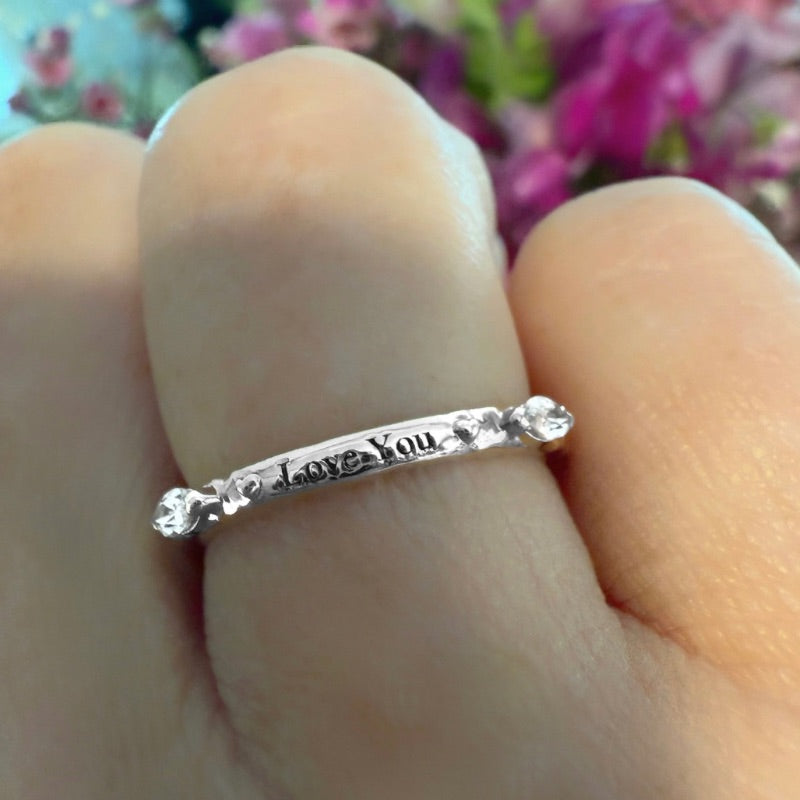 Love you Ring Sterling Silver Ring Wearable Art for the Soul by Goddaughters