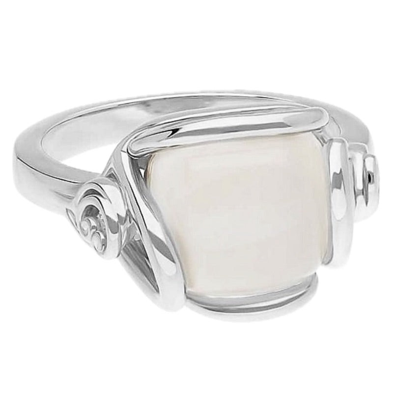 Moonstone Gratitude Rose Ring by Goddaughters