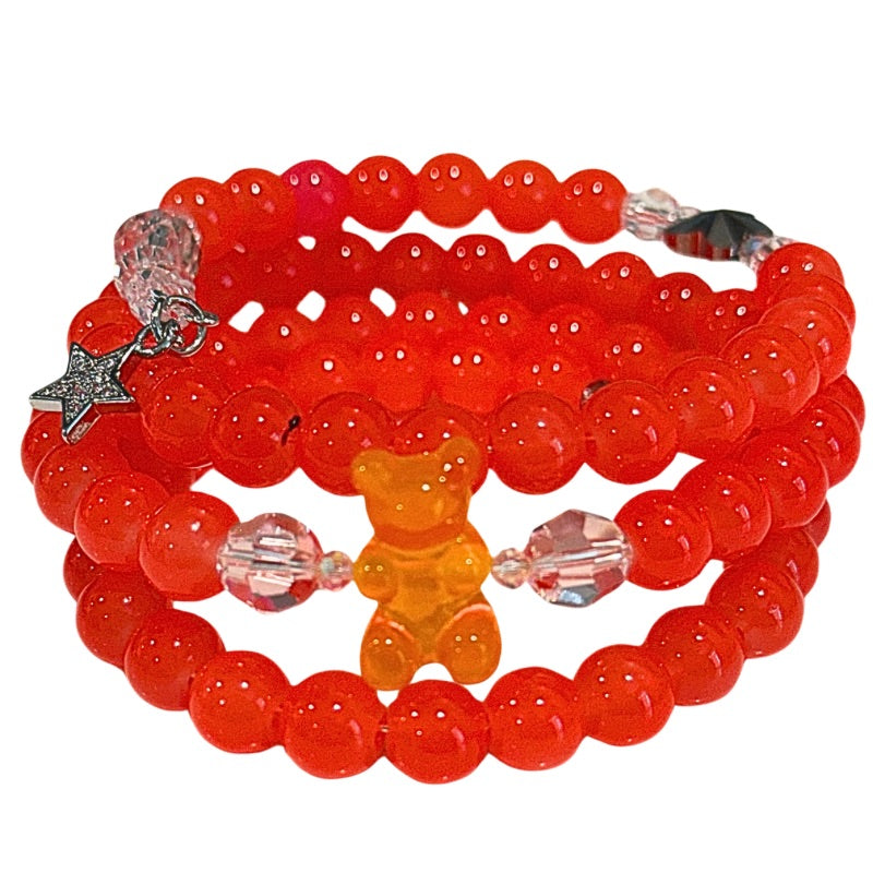 Orange Sweet Bear Arm Candy Wrap Boho Bracelet