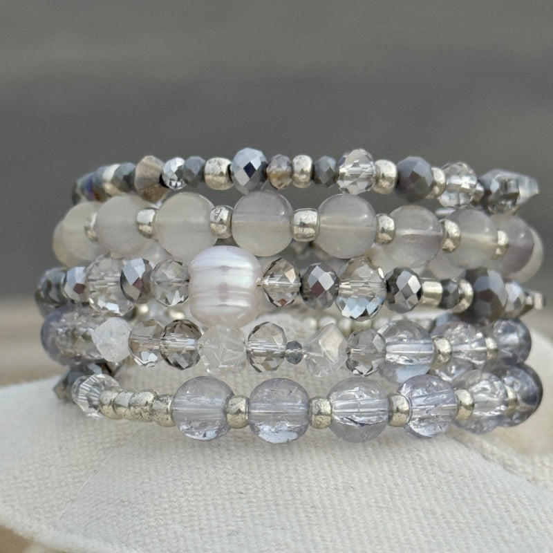 Pearl for Peace Silver Wrap Bracelet by Goddaughters