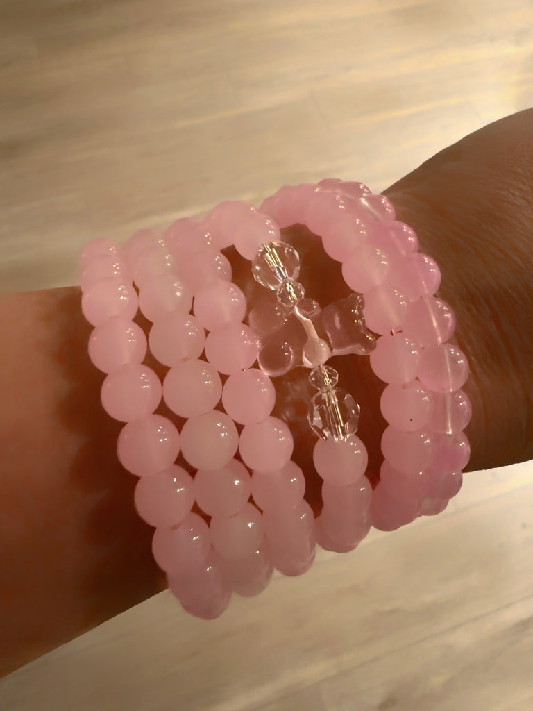 Pink Sweet Bear Arm Candy Wrap Boho Bracelet stack bracelet Wearable Art for the soul