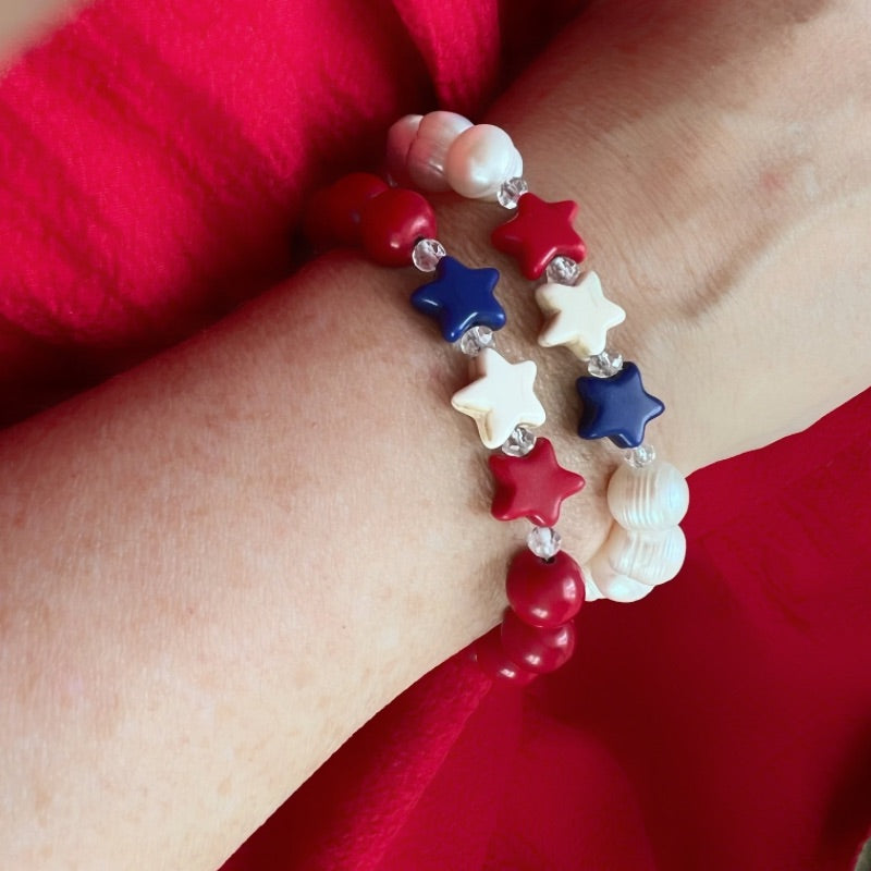 Limited Edition Red White and Blue Star Bracelet