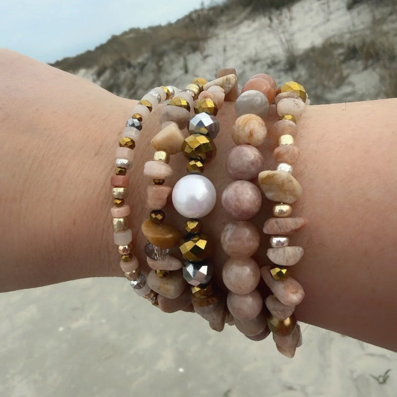 Sandstone Pearl for Peace Wrap Bracelet Wearable Art for the Soul by Goddaughters