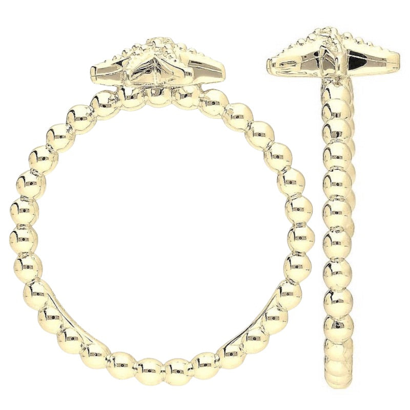 Side View Golden Starfish Beaded Band Ring by Goddaughters
