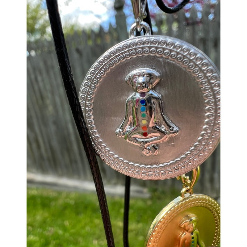 Zen Dog Sterling Silver Meditation Medallion by Goddaughters