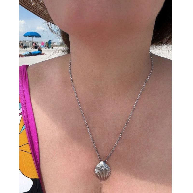 Sterling Silver Love Shell Necklace by Goddaughters Wearable Art for the Soul