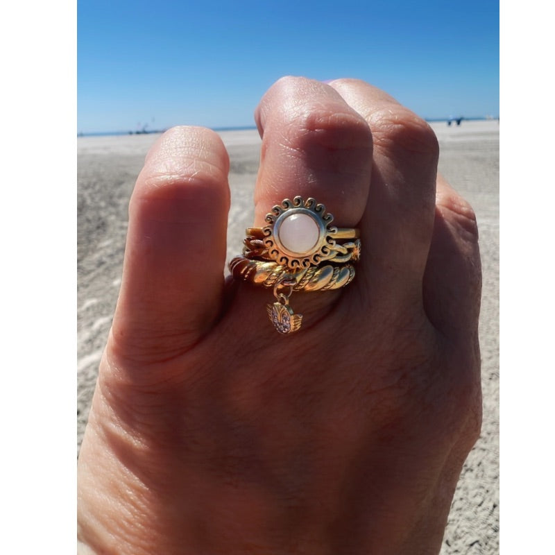 Sun Ring Stack of Inspirational Jewelry by Goddaughters