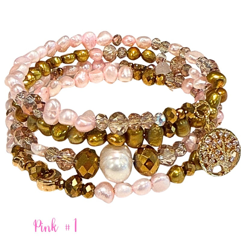 Tree of life Pearl for Peace Wrap Bracelet by Goddaughters